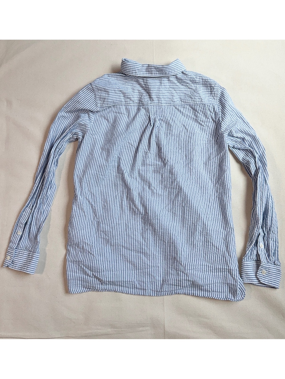 Banana Republic Classic Fit Blue White Striped Cotton Shirt Large Preppy - Picture 7 of 7